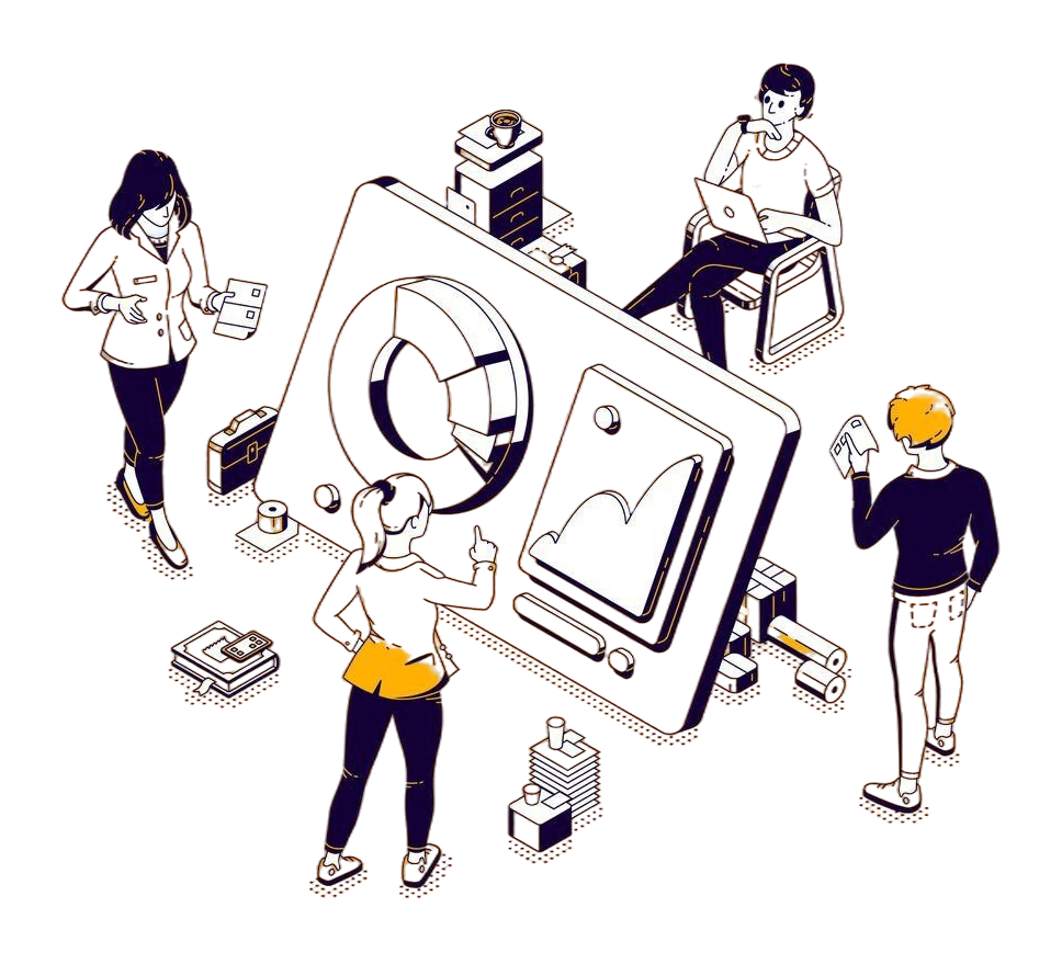 marketing strategy isometric design